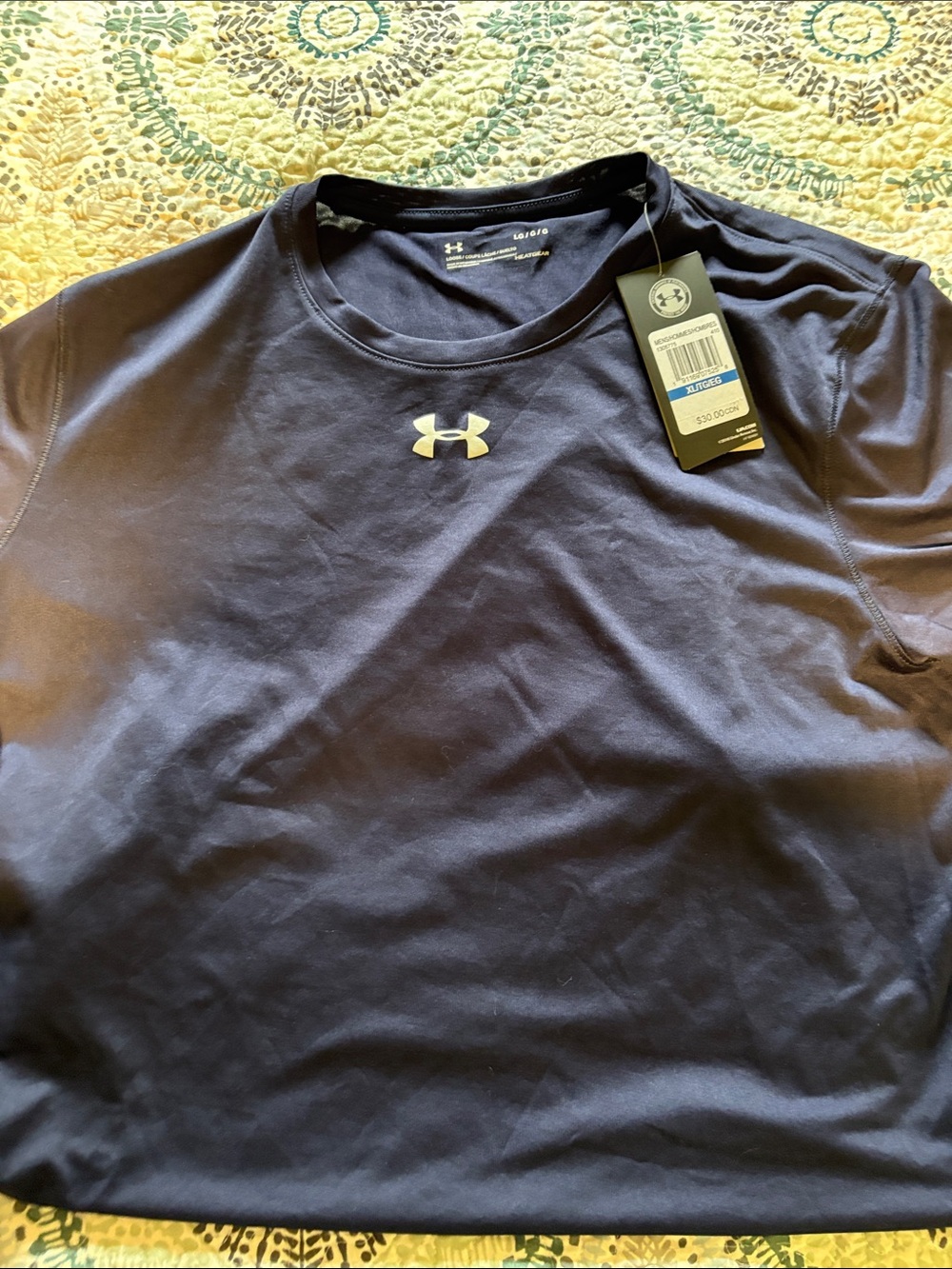 Under Armour Navy Short-Sleeve HeatGear Performance Tee - large